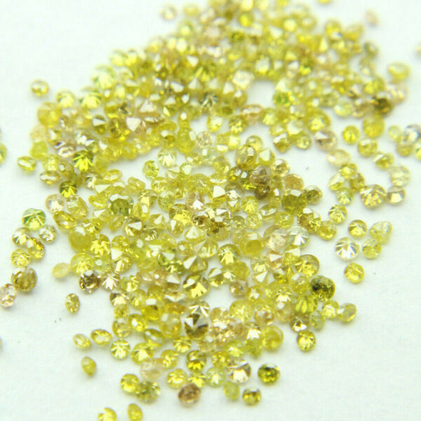 50 יהלומים צהובים לשיבוץ ליטוש עגול קוטר: 0.70 מ"מ ניקיון: i1-i3