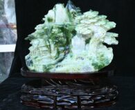 פסל ג'ייד (אבן-ירקן) Jade גלגל מים של גשר בית עץ ההר מגולף