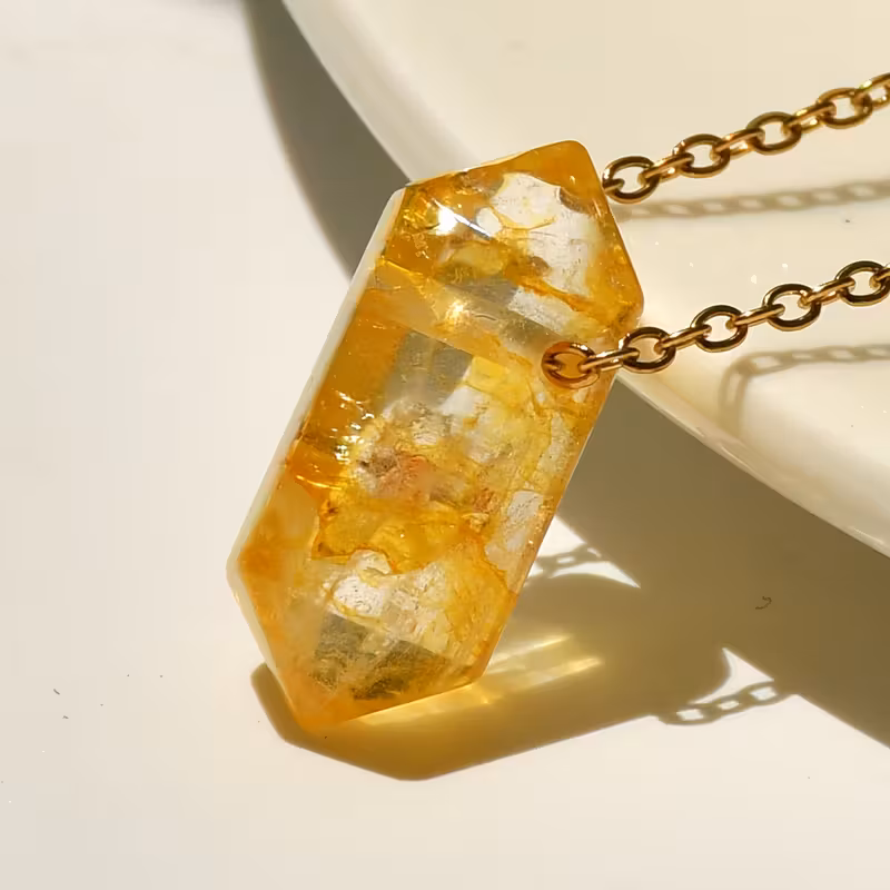 תליון סיטרין ושרשרת מוכסף