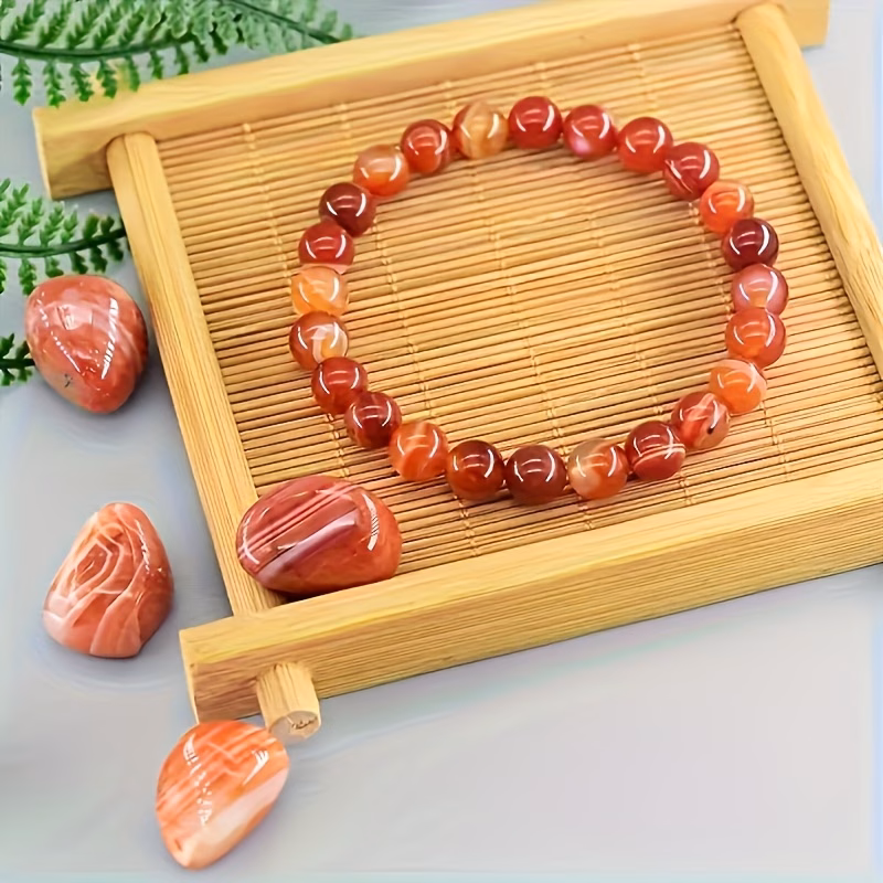 צמיד גומי אגט כתום