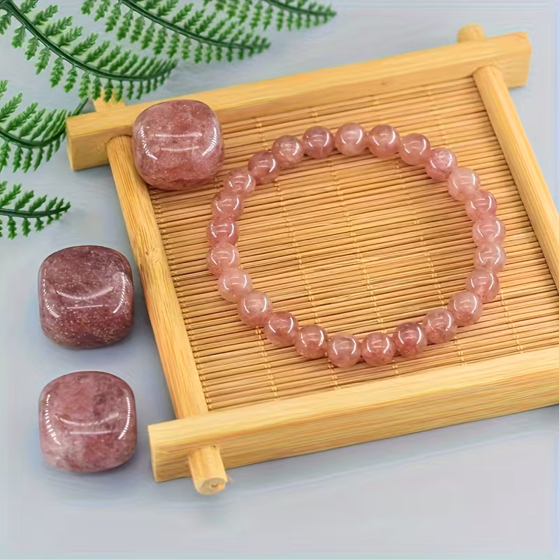 צמיד גומי קוורץ תות